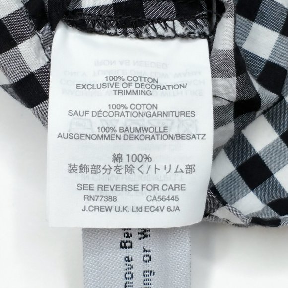 Madewell Smocked Gingham Top XXS Rainbow Stitching Tassel Belt Balloon Sleeve - Picture 5 of 8